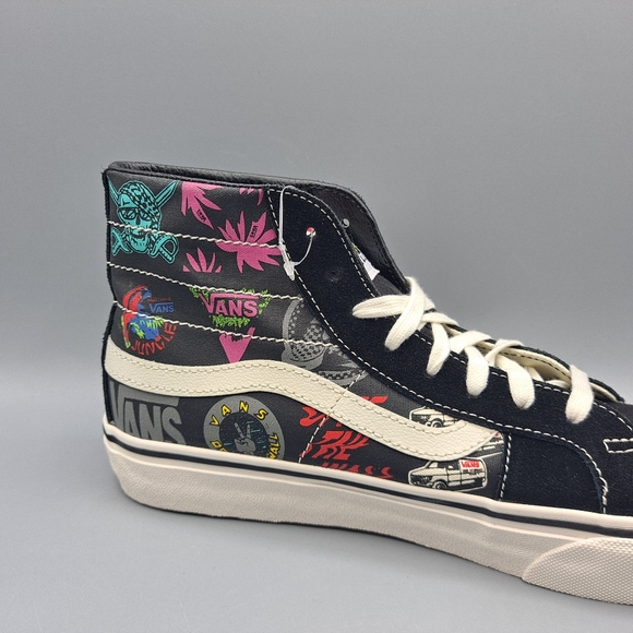 New Vans Sk8 Hi Top 138 Decon V66 Black Multi Color Retro Look Men's Size 9.5 - Picture 2 of 8